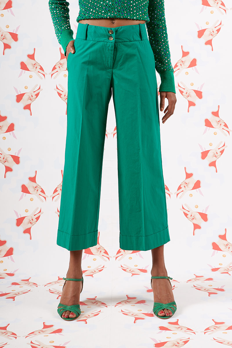 Shop 1961 Milano Emerald Green Wide Leg Pants | Wait and See