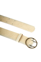 Ivory Mid Width Belt With Round Buckle  image