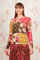 Floral and polka dot printed sweater  image