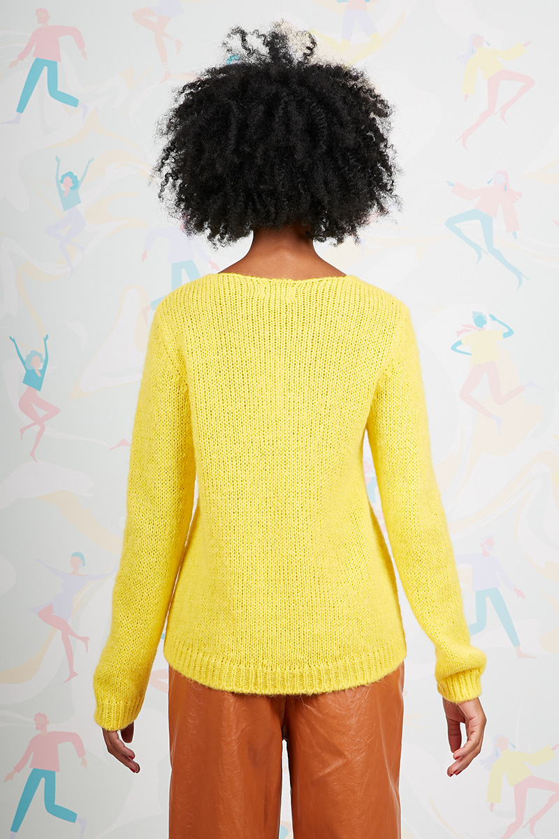 lemon yellow sweater