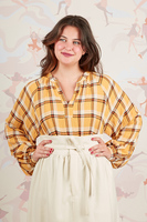 Ochre checked blouse image