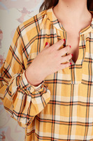 Ochre checked blouse image