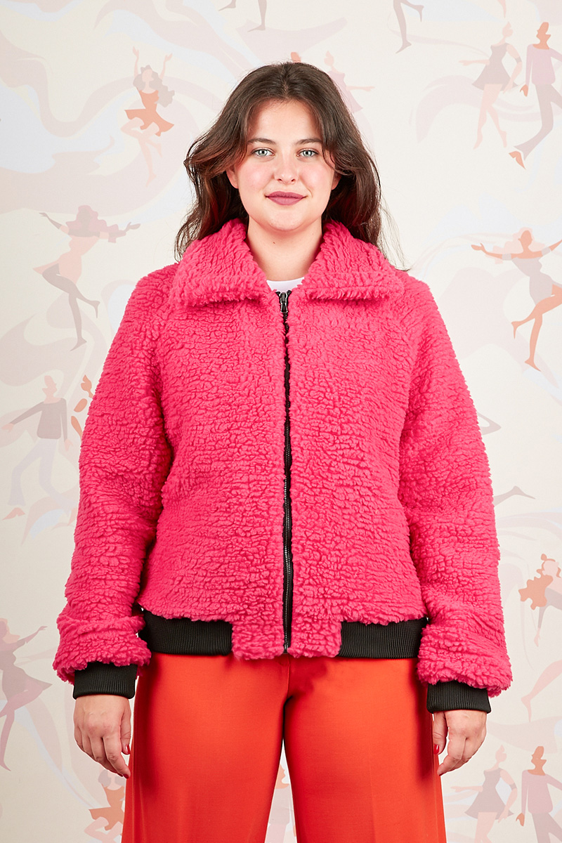 hot pink bomber jacket