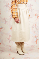 Cream midi skirt with waist ties  image