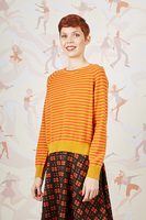 Pumpkin and ochre striped cashmere sweater  image