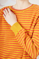Pumpkin and ochre striped cashmere sweater  image