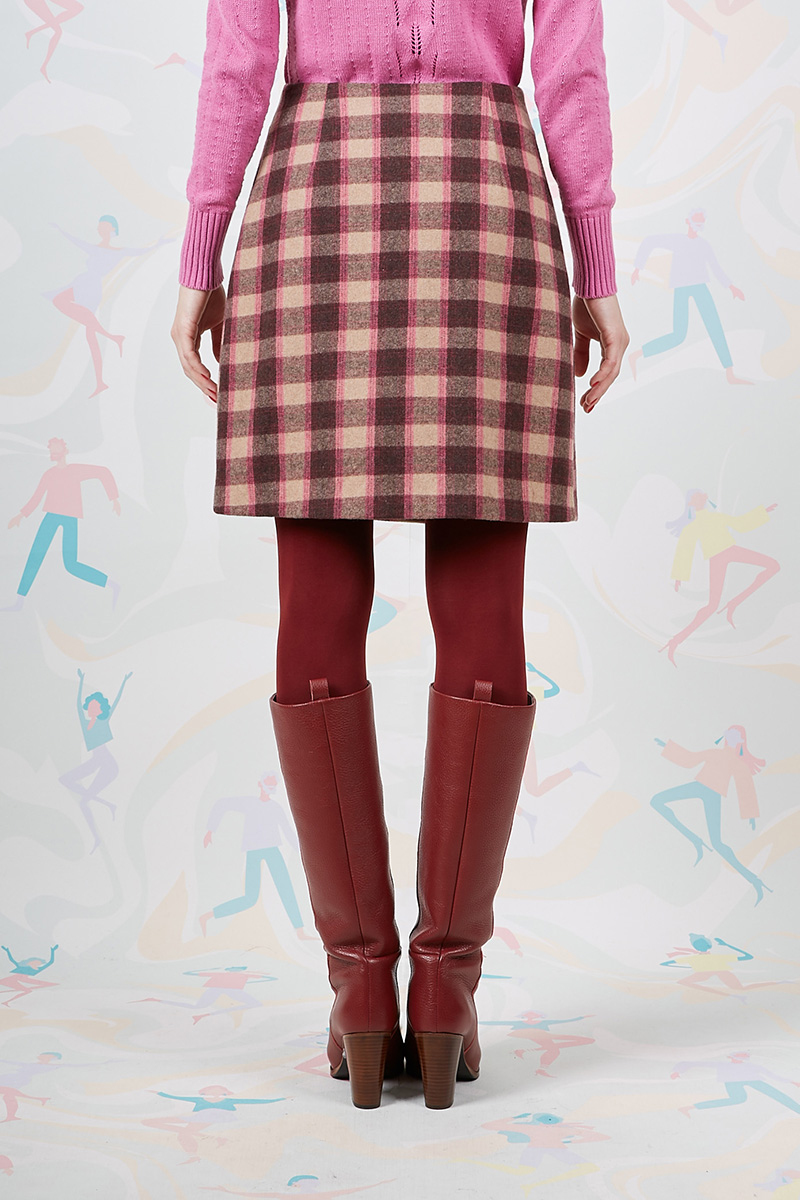 plaid wrap mini skirt