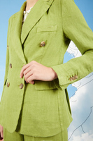 Kiwi green linen blazer  image