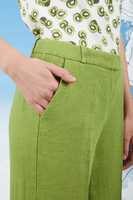 Kiwi green linen pants  image