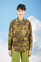 Foliage camouflage printed linen jacket  image