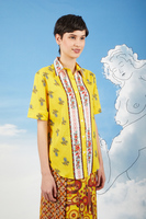Sunny yellow floral print short sleeved shirt  image