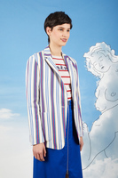 Royal blue and red striped blazer  image