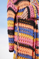 Long striped crochet cardigan  image