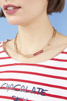 Chain Necklace With Contrast Link  image