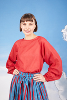 Cranberry red cotton voile blouse  image