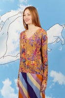 Ochre birds of paradise printed sweater  image
