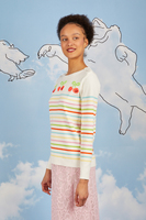 Multicoloured striped sweater with cherries  image