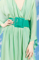 Emerald green wide leather belt  image