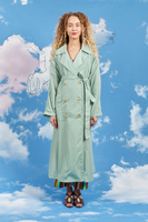 Mint green oversized trench coat  image