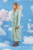 Mint green oversized trench coat  image