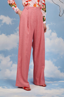 Watermelon pink houndstooth check pants  image