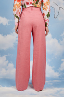 Watermelon pink houndstooth check pants  image