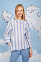 Blue Fine Striped Blouse  image