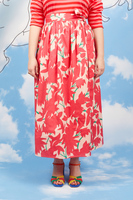 Pink floral print wrap skirt  image