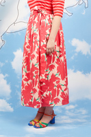 Pink floral print wrap skirt  image