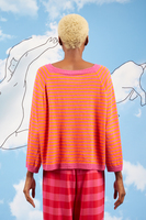 Mango orange and pink striped sweater  image