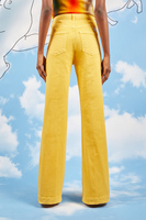 Sunny yellow flared jeans  image