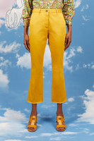 Sunflower yellow cropped trumpet pants  image
