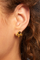 Burgundy Three Leaf Stud Earrings  image