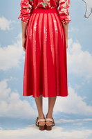 Lipstick red striped sequin knit skirt  image