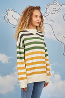 Ochre and forest green striped sweatshirt  image