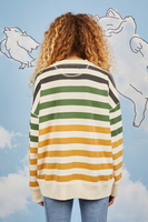 Ochre and forest green striped sweatshirt  image