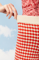 Red diamond knit shorts  image
