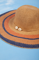 Striped Straw Sunhat with Shells image
