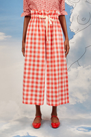 Red Checked Paperbag Pants image