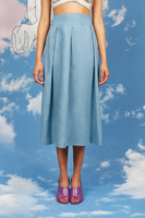 Dusty Blue Linen Skirt  image