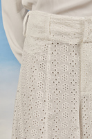 White broderie anglaise palazzo pants image