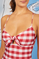 Berry checked swimsuit  image
