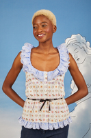 Floral broderie anglaise top  image