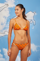 Orange paisley print triangle bikini set image