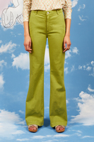 Olive green flared jeans  image