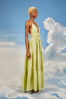 Pale apple green halterneck sundress with cut outs  image