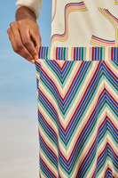 Rainbow chevron striped jersey skirt  image
