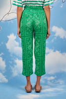 Green bandana print cropped pants  image