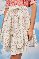Ditsy floral print ruffled mini skirt  image