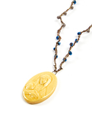 Yellow Madonna And Child Medallion Necklace image